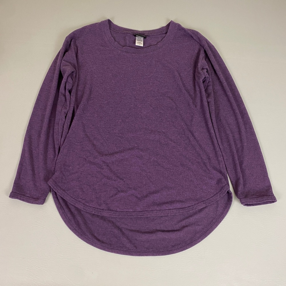 Felina Tunic Top Women's Size Large Purple Heathered Long Sleeve Lightweight